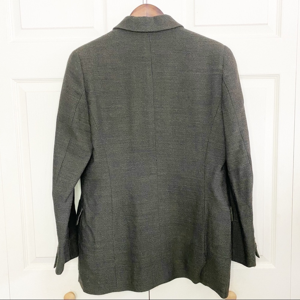 Davide Cenci 100% Wool Green Button Front Blazer - image 8